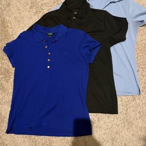 Ralph Lauren Royal Blue Polo with Gold Buttons, 2 other polos